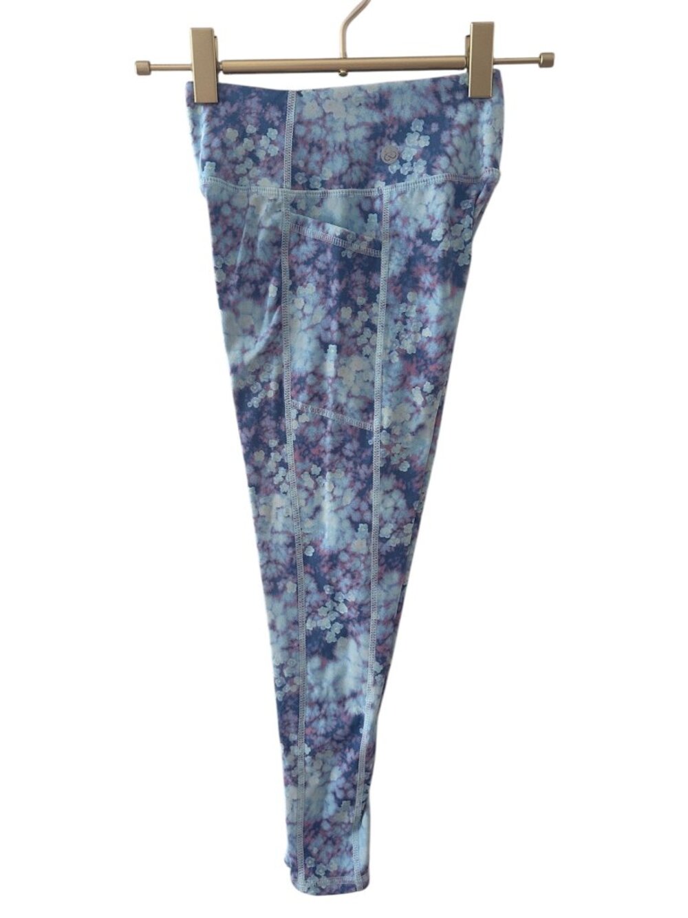Zella Girls Blue Floral Tie-Dye High Waist Leggings Size XS (5/6)